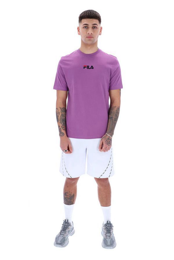 Camisetas Fila Homem Roxo - Fila Malik Embroidered Portugal Online,XHOU-25160